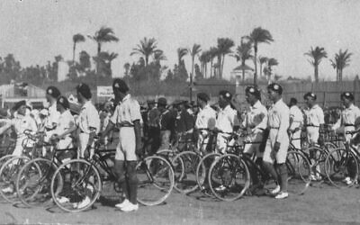 Tel Aviv - Macabim Group, cyclists, 1928. Pic: KKL-JNF
