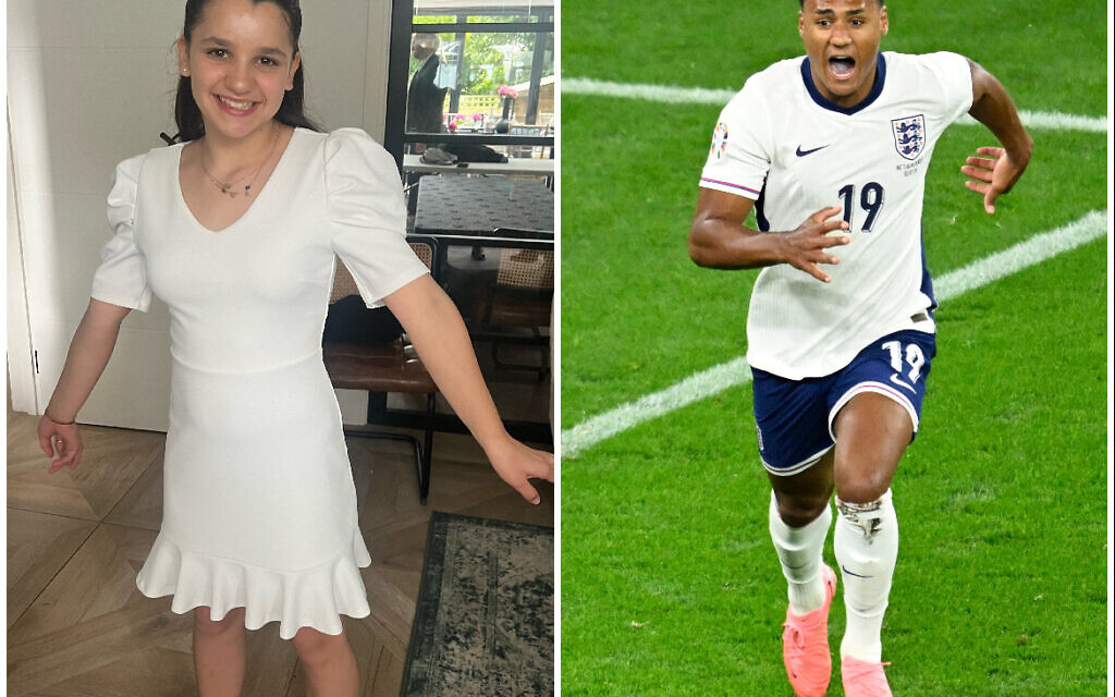 Isla and (right) Ollie Watkins after scoring his last-gasp semi-final winner.
