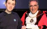 Winner Charlie with the Mayor of Barnet, Councillor Tony Vourou Pic: Kisharon Noe