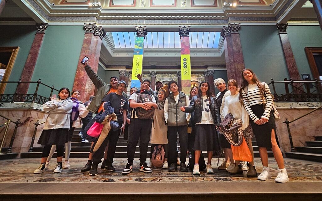 The Israeli children exploring iconic London landmarks, pictured during their visits to the National Gallery and the London Eye.