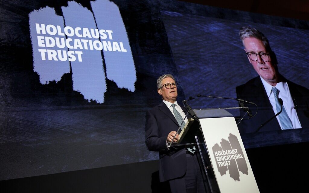 Prime Minister Keir Starmer speaks at the Holocaust Education Trust appeal dinner.
