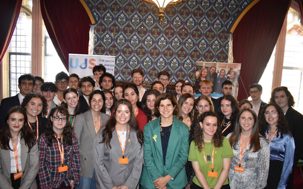 Sarah Sackman MP pictured with UJS student leaders