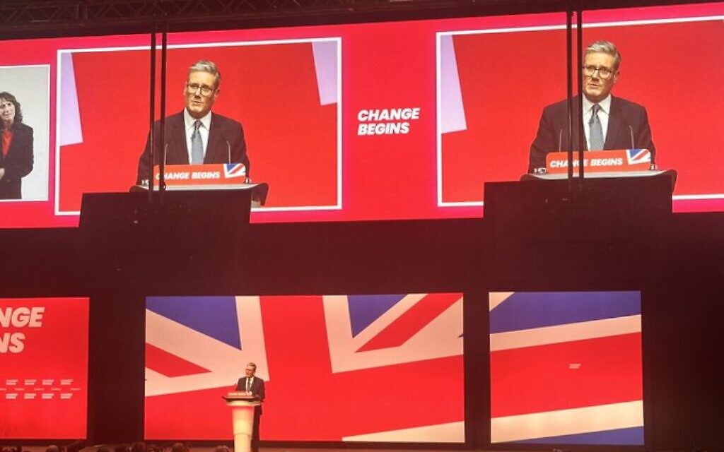 Keir Starmer speaks to conference in Liverpool