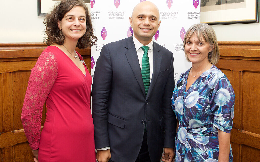 Sir Sajid flanked by chief executive Olivia Marks-Woldman and former chair, Laura Marks at a Parliamentary reception 
in 2017 at The House of Commons