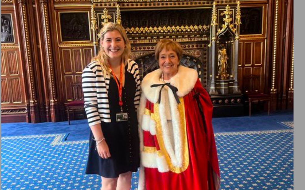 Baroness Hodge alongside her parliamentary assistant Hannah Short