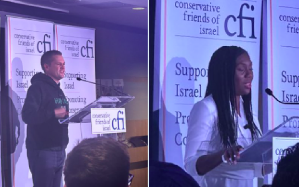 Robert Jenrick and Kemi Badenoch speak at CFI recpetion at Tory conference