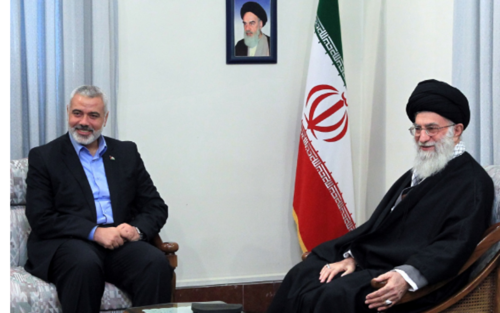 Assassinated Hamas leader Ismail Haniyeh meets Iran's Ali Khamenei in Tehran, 2012/ Public domain, via Wikimedia Commons