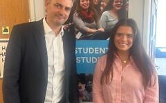 Jon Pearce MP, LFI parliamentary chair
 with UJS president Sami Berkoff