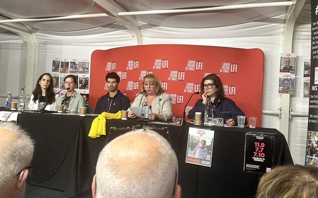 LFI stage event at Labour conference with hostage families