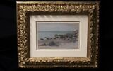 Claude Monet's pastel on paper, "Bord de Mer,” dated about 1865 and which was stolen from the Parlagi family in 1940 by the Nazis in Austria, is seen after its recovery by the FBI’s Art Crime Team. (FBI).