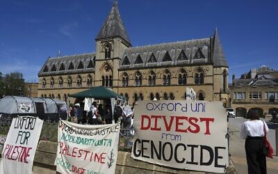 Pro-Palestinians camp outside the Pitt Rivers Museum at Oxford