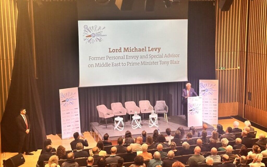 Lord Michael Levy speaks at Haaretz conference at JW3