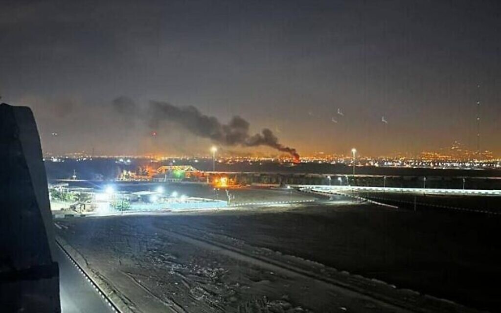 An unconfirmed image circulating on social media purports to show a site of an explosion in the Tehran area in the early hours of October 26, 2024, as Israel announces it is carrying out 'precise strikes' on Iranian military targets. (Social media; used in accordance with Clause 27a of the Copyright Law)