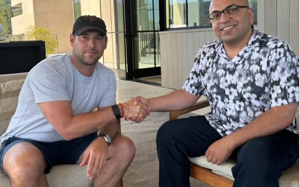 Jewish philanthropist Scooter Braun and Ahmed Fouad Alkhatib