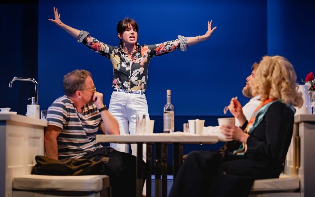Joshua Malina, Caroline Catz, Simon Yadoo and Dorothea Myer Bennett star in What We Talk About When We Talk About Anne Frank,