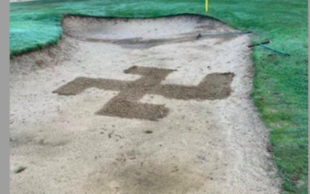 Nazi swastika daubed in bunker at Hendon Golf Club