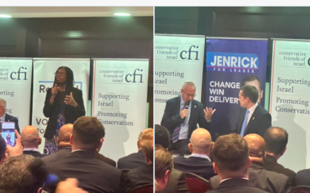 Kemi Badenoch and Robert Jenrick at CFI hustings