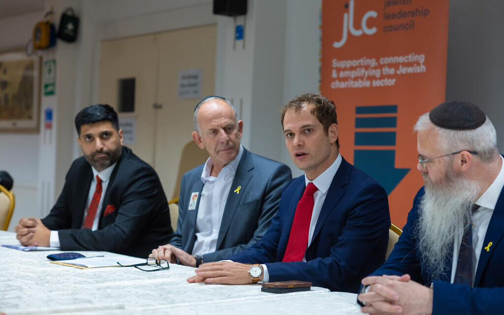 Hamish Falconer, centre right, at meeting with Jewish community leaders in Manchester  07/10/2024.