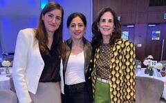 From left, Dr Shira Peleg, Vered Aaron, Lady Shaw