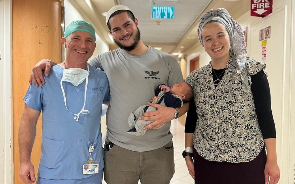 Dr Alon Schwarz, Gilad Rachamim Aviad and wife with their new baby