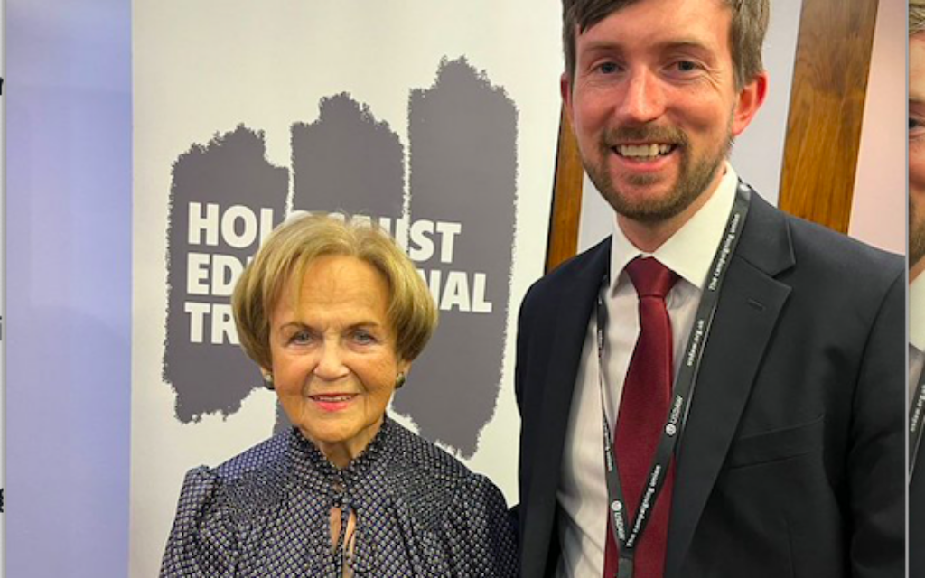 Mala Tribich MBE with Dan Tomlinson MP
