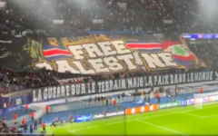 PSG fans unveil huge Free Palestine banner