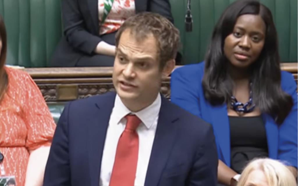 Hamish Falconer speaking in the Commons chamber
