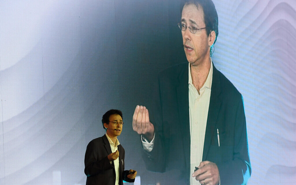 Taddy speaks during the two-day Singularity University expert conference in Zofin Palace, Prague