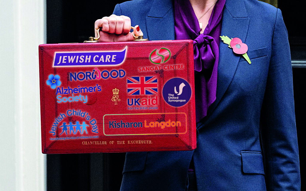 Chancellor of the Exchequer, and the ceremonial red briefcase outside Number 11 Downing Street, ahead of delivering her first Budget speech to MPs in the House of Commons.