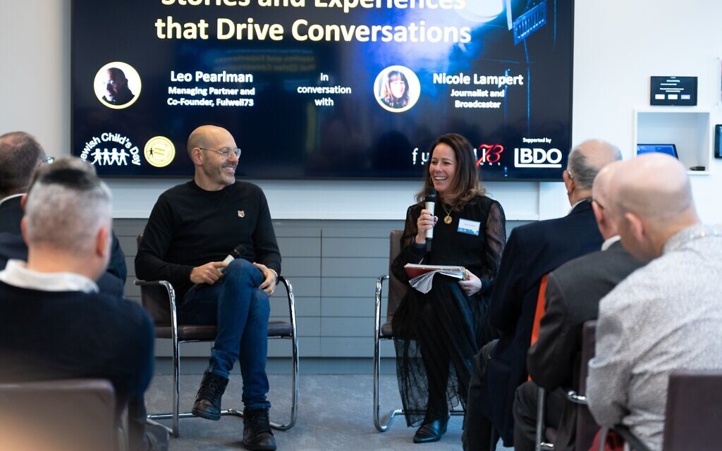 Leo Pearlman with journalist Nicole Lampert.