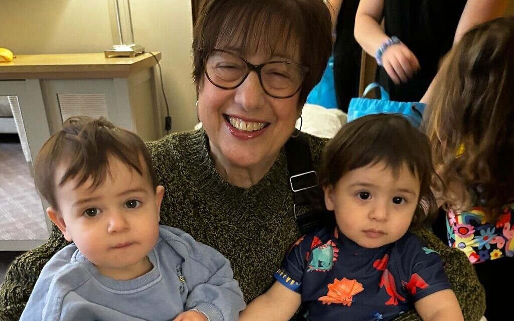 Ruth Adley with two of her four grandchildren. Pic: Courtesy of family