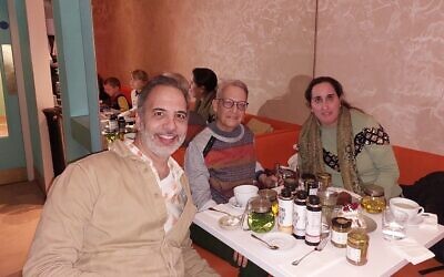 Yotam Ottolenghi with Hadas and Hanan at his Hamstead restaurant