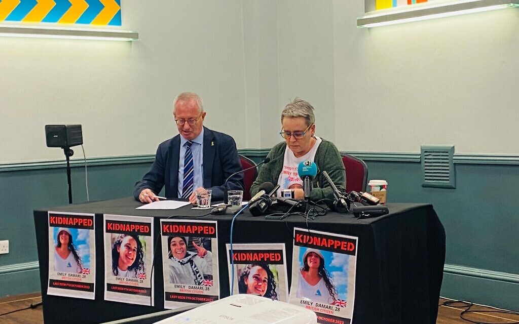 Mandy Damari at a press conference on Thursday morning with Lord Polak