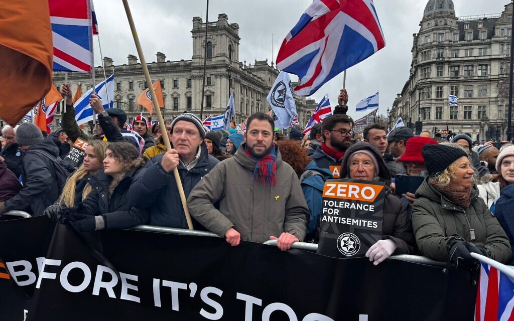 Board of Deputies chair Phil Rosenberg at a march against antisemitism last December
