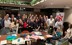 Phil Rosenberg, centre, and large Board of Deputies turn-out for Limmud 2024