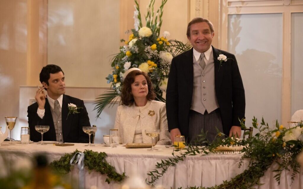 Jacob Fortune-Lloyd as Brian Epstein with Emily Watson and Eddie Marsan in Midas Man, gala opening film at the New York Jewish Film Festival