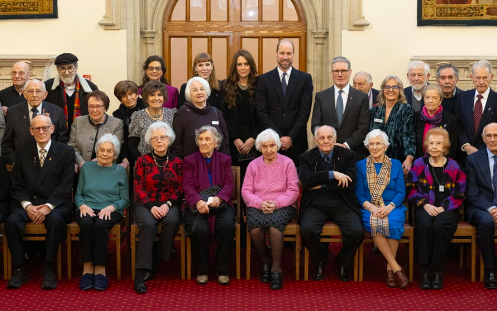 Prime Minister Sir Keir Starmer and the Prince and Princess of Wales with Holocaust survivors on Holocaust Memorial Day, which also marked 80 years since the liberation of Auschwitz
