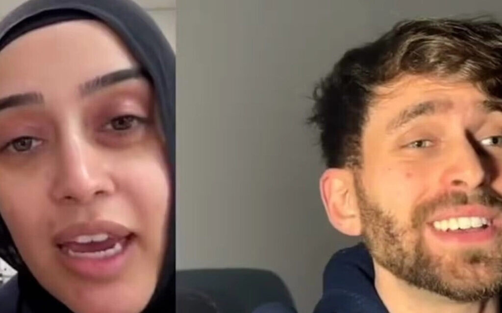 Israeli content creator Max Veifer and one of the nurses from Bankstown Hospital, Sarah Abu Lebdeh. (Screenshot)