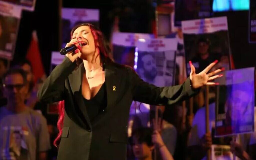 Eden Golan singing October Rain to hostage families