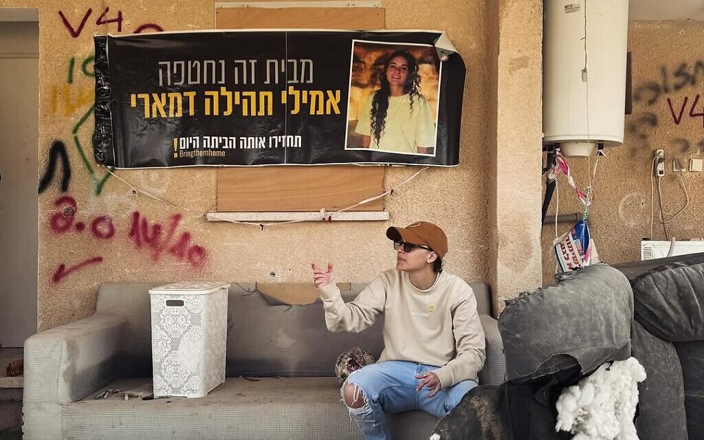 Emily Damari at her home in Kfar Aza. Pic: Twitter/X Mandy Damari