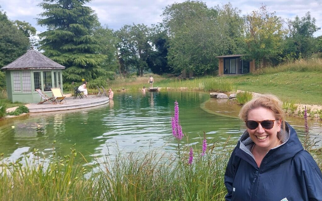 Rabbi Miriam Berger at outdoor Mikveh