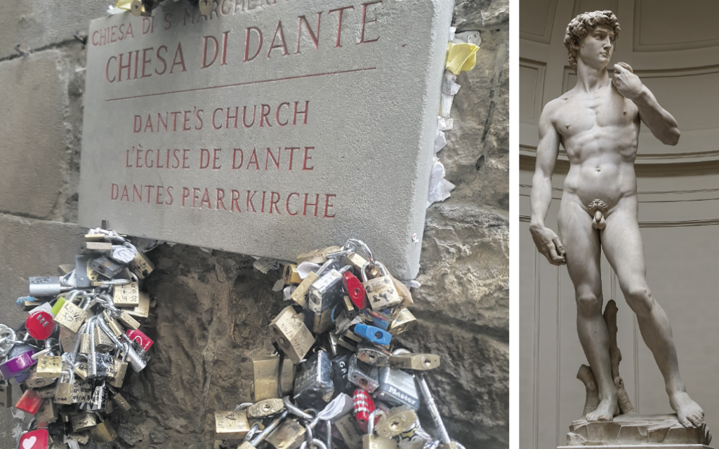 Dante's church, a place of pilgrimage for lovers, and Michelangelo's David. Photograph: Jörg Bittner Unna