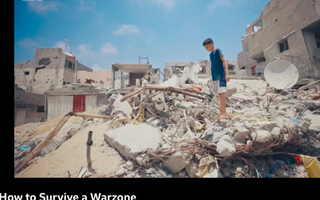 Abdullah Ayman Eliyazouri in BBC Gaza How To Survive A Warzone film