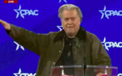 Steve Bannon making salute at end of CPAC speech Steve Bannon making salute at end of CPAC speech