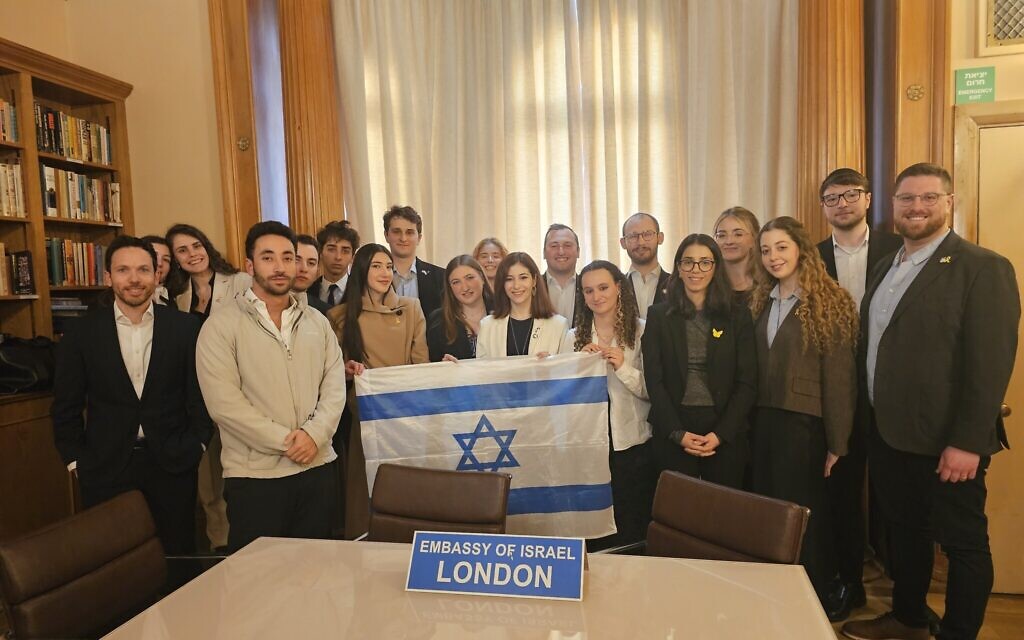 Jewish students discuss rising campus antisemitism during a roundtable at the Israeli Embassy earlier this year. Photo Credit: StandWithUs UK