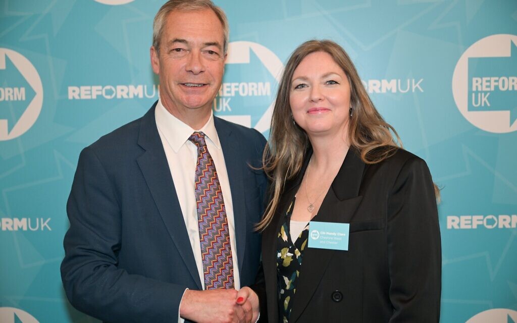 Nigel Farage pictured with Mandy Clare