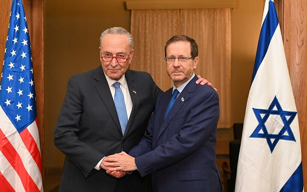 Chuck Schumer with Isaac Herzog in Israel