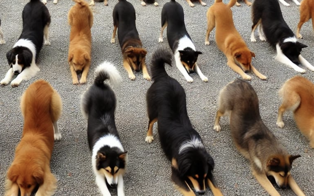 The dogs at Kelev's shelter in Tokyo after a week on Chicken Soup Kibble