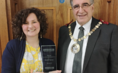 Naomi Verber receives her International Women's Day Award from the Mayor of Barnet Naomi Verber receives her International Women's Day Award from the Mayor of Barnet