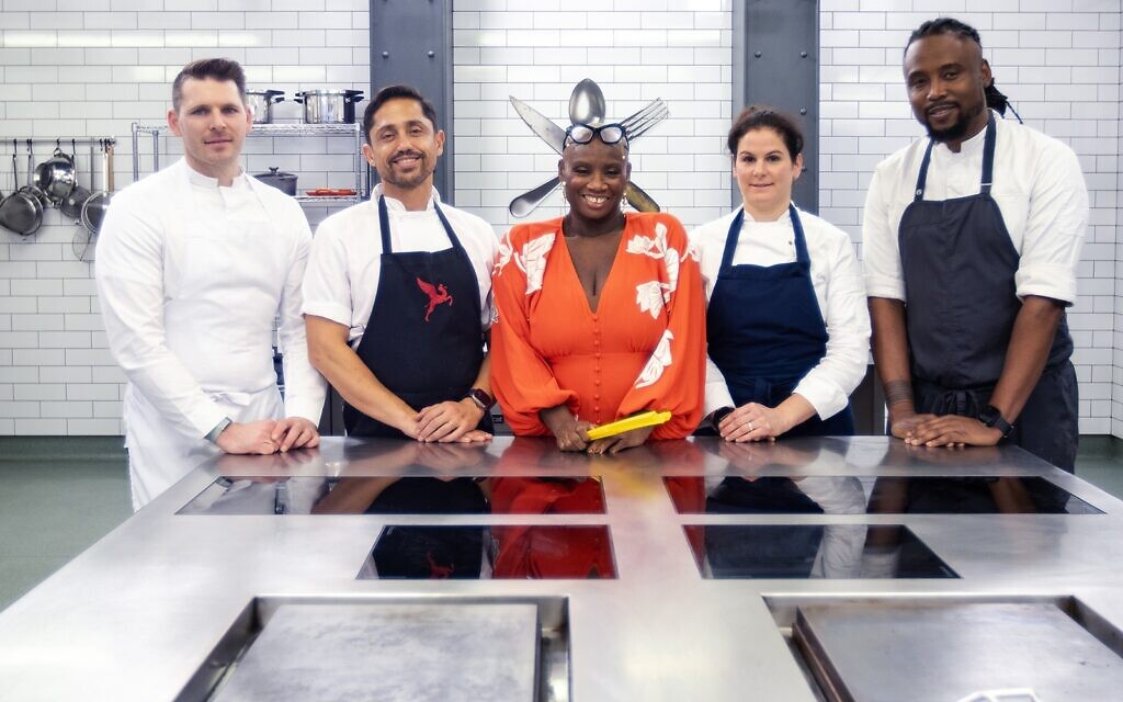 Jean Dalport, Eran Tibi, presenter Andi Oliver, Eve Seemann and Jason Howard